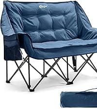 PORTAL Oversized Folding Rocking Camping Chair Portable Outdoor Rocker with High Back Hard Armrests Carry Bag, Supports 400 lbs