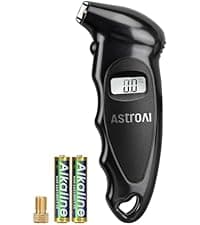 AstroAI Digital Tire Pressure Gauge 0-150PSI Calibrated to ANSI B40.7 +/-1PSI, Accurate in 0.1 Increments, 4 Units for Car Truck Bicycle with Backlight LCD, Silver