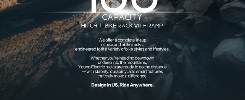 Hitch Mount Single Bike Rack with Ramp for Electric Bike, 100 lbs. Capacity Bike Carrier for Truck, Trailer, RV, SUV