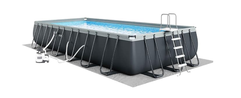 Intex 26367EH 24' x 12' x 52" Rectangular XTR Frame Swimming Pool w/ Filter Pump - Large Above Ground Backyard Rectangle Pool w/ 45-Inch Deep Water