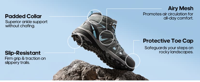 NORTIV 8 Women's Waterproof Hiking Boots Outdoor Trekking Camping Trail Hiking Boot Seeker