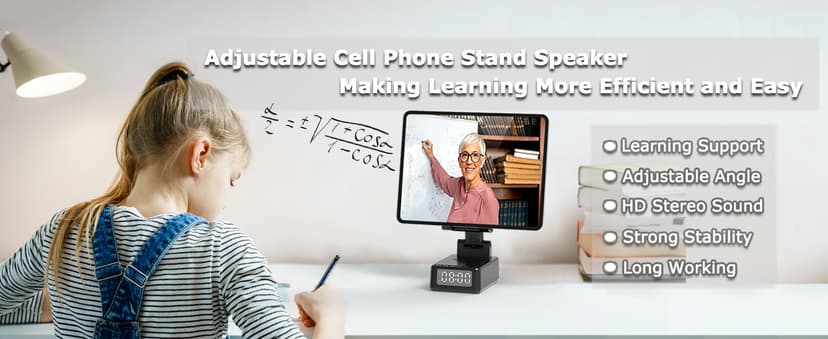 Birthday Gifts for Men Women,6-in-1 Cell Phone Stand Holder with Wireless Bluetooth Speaker & Wireless Charger,Alarm Clock for iPhone,HD Surround Sound Portable Bluetooth Speaker Gifts for Him Her