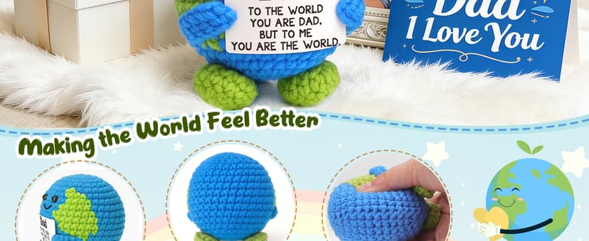 Day Birthday Gift for Dad Husband Bonus New Daddy Father in Law Thanksgiving Baskets Positive Crochet Animals Dad Gifts from Daughter Son Best Dads Ever Gifts Grandpa Stepdad Fathers B0FRSBRB14