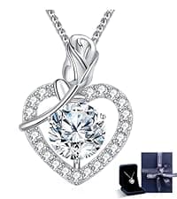 InfinityLove Heart Pendant Necklaces for Women, 2-5 Carat Moissanite Heart Necklace, Anniversary Birthday Christmas Valentine Engagements Mothers Day Jewelry for Wife Her Girlfriend Mom Daughter