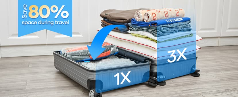 Saker Vacuum Storage Bags with Electric Pump, Space Bags Vacuum Storage Bags, 2-in-1 Pumping and Inflation, 15 Pack (3 Jumbo,3 Large,3 Medium,3 Small,3 Roll Up Bags) for Clothes, Bedding, Travel