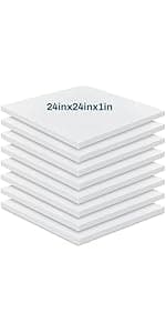 Frienda 8 Pack 2" x 20" x 20"Upholstery High Density Foam Cushion 50 ILD Replacement Square Cut to Size Foam Couch or Commercial Dinning Chair Couches Chair Padding DIY Projects