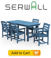 SERWALL Patio Dining Chair Set of 2,All Weather HDPE Outdoor Dining Chair, Blue