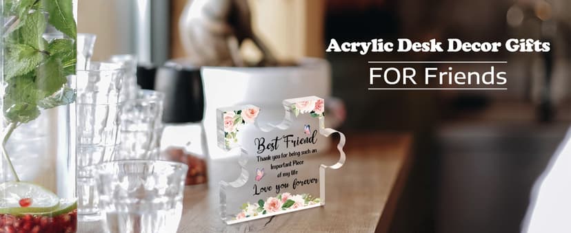 Best Friend Birthday Gifts, Friend Gifts for Long Distance, Friend Birthday Gifts for Women, Acrylic Puzzle Plaque Gifts for Friend on Mothers Day -2.8 * 3.3in