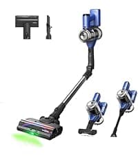 Tineco A20 Cordless Stick Vacuum Cleaner, Powerful Suction, 3 Modes for Multi-Level Messes, 1L Larger Dustbin, Ergonomic Dual-Handle Design, Wall-Mount Dock, LED Headlight