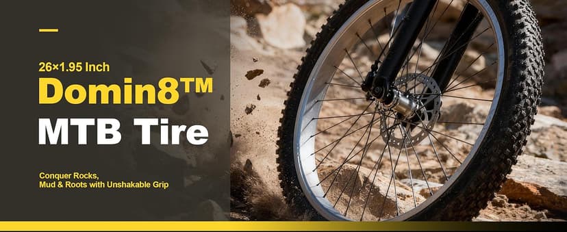 Mountain Bike Tires 24/26x1.95 Inch 2-Pack - Wear-Resistant Foldable Hybrid Tires with 2 Inner Tubes & Levers, Aggressive Tread for Trail, Commuter, Off-Road (24/26x1.95-30TPI)