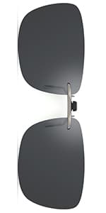 CAXMAN Polarized Clip-on Flip Up Metal Clip Rimless Sunglasses for Prescription Glasses