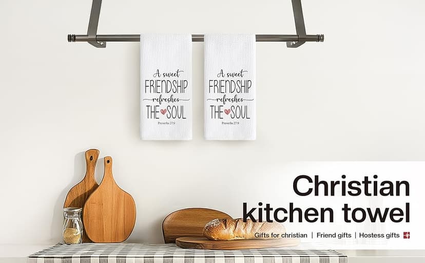 TNUW A Sweet Friendship Refreshes The Soul Kitchen Towels 16X24In, Gift for Friend Woman, Christian Gifts for Women Men, Hand Tea Towels for Kitchen Bathroom Decor B0CXHWXTCK
