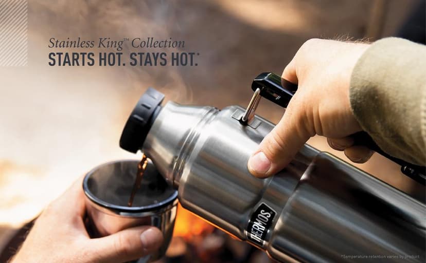 THERMOS Stainless King Vacuum-Insulated Beverage Bottle, 40 Ounce, Midnight Blue