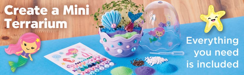 Creativity for Kids Mini Garden: Mermaid Terrarium Kit - Mermaid Gifts for Girls, Crafts and Toys, Holiday Stocking Stuffers for Kids (Ages 6+)
