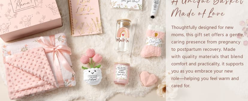 Postpartum After Birth Essentials Kit Pregnancy Gift Basket for Expecting Pregnant First Time Mom Gender Reveal Push Present New Mom Care Package Postpartum Essential Pregnancy Gifts for New Mom to Be B0GXZYZQVB