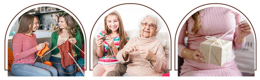 Wooden Yarn Bowl Holder, Craft Knitting Bowl with 8pcs Metal Crochet Hooks, 7.9''Large Yarn Holder Dispenser Yarn Storage Bowls, for Knitters & Crocheters (Bamboo 7.9 inch)