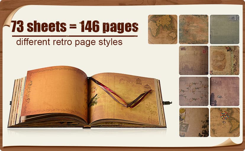 JIMBON Our Adventure Book Scrapbook Photo Album Retro Style Embossed Letter Cover Travel Diary Journal Scrap Book Kit For Couples,Memory Book For Anniversary Wedding