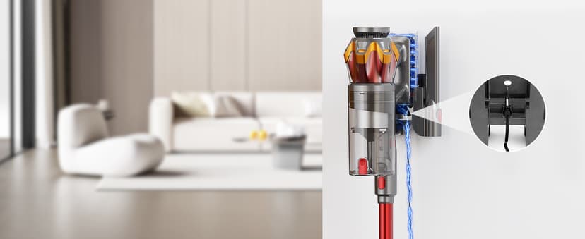 Cordless Vacuum Cleaner, 650W 55KPa 70Mins Vacuum Cleaners for Home, Self-Standing Stick Vacuum with Anti-Tangle Brush & OLED Touch Screen, Vacuum Cleaner for Hardwood Floors,Carpet,Pet Hair,Car (Red)