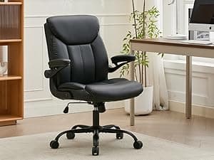Cloth Office Chair Mid Back Ergonomic Computer Chair Comfortable Fabric Padded Home Office Desk Chairs with Flip-up Arm Rest Adjustable Height Swivel Wheels for Short People Use | Grey