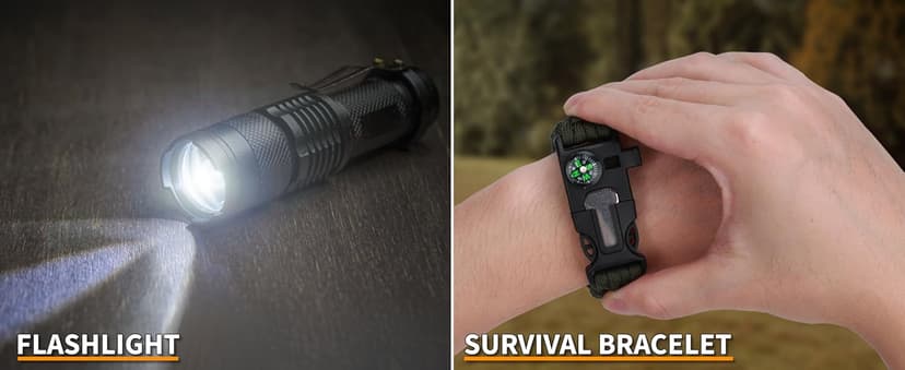 XKASE Survival Kit, Gifts for Men Dad Husband, Emergency Survival Gear and Equipment 19 in 1, Fishing Hunting Birthday for Men, Camping Accessories, Cool Gadget, Camping Essentials