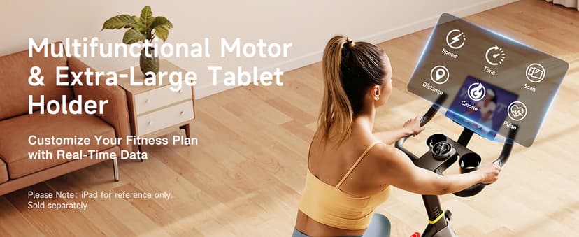 Exercise Bike, Adjustable Magnetic Resistance Stationary Bikes for Home Cardio with Exclusive App, Indoor Bike with 330lbs Weight Capacity Comfortable Seat, Tablet Mount and Fitness Courses