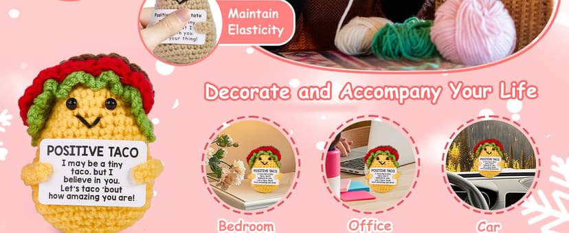 Advent Calendar 2025, 24 Days Positive Crochet Animals Christmas Countdown Calendar for Kids, Teens, Adults, Handmade Emotional Support Crochet Toys with Positive Card for Birthday, Christmas Gifts