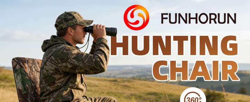 FUNHORUN Hunting Chair with Storage Bag, 360 Degree Silent Swivel Hunting Seat, Camouflage Foldable Ground Blind Chair, Tool-Free Padded Cushion Portable Seat, Lightweight