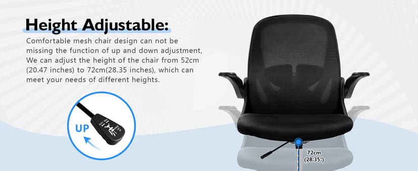 Primy Drafting Chair Tall Office Chair with Flip-up Armrests Executive Ergonomic Computer Standing Desk Chair with Lumbar Support and Adjustable Footrest Ring (Black)