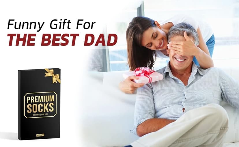 VICRAZY Christmas Gifts, Stocking Stuffers for Dad, Mom, Grandpa & Sister from Daughter, Son – Funny Socks for the Family