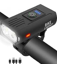 Victoper Bike Light, High Lumens Super Bright Bicycle Lite, 6 Modes USB Rechargeable Bike Headlight Set, Waterproof Safety Bike Frontlight for Road, Mountain, Night Riding B0B4JCX6YN