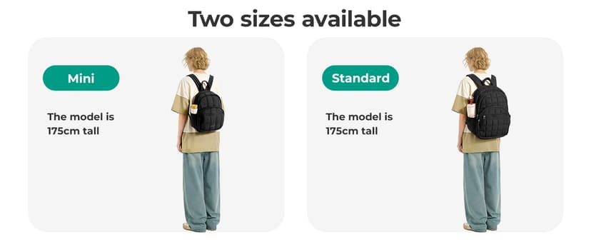 BAGSMART College Laptop Backpack, Travel Backpack for Women, Quilted Casual Daypack, Water-Resistant Bookbag for 15.6 Inch Laptop, Black