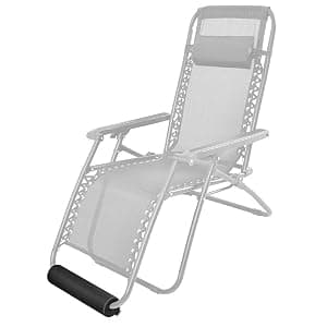 2 Pack Zero Gravity Chair Foot Rest, TOPJUM Footrest Cushion for Anti Gravity Folding Recliner, Footrest Padding for Patio Lawn Outdoor Chair, Lounge Accessory for Tall User (Black - Set of 2)