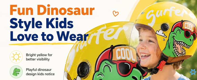 Kids Motorcycle Helmet, Jet Helmet with Visor, Scooter & Bike ATV, Quick-Release Buckle, Removable & Washable, 48-55cm
