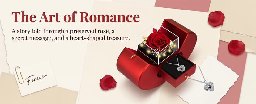 moshen Preserved Red Rose Flower Gift Box with LED Lights, Romantic Gift for Women, Ideal Gift for Mom Wife Girlfriend on Mother's Day, Valentine's Day, Christmas, Birthdays Anniversary (Red) B0FRNKJRLH