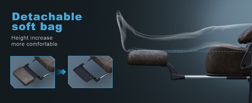 Kslysuty Gaming Chair Breathable Leather with Pocket Spring Cushion,Wide and High Ergonomic Office Chair with Headrest,Computer Gaming Chair with Footrest for Adult and Teen,Brown