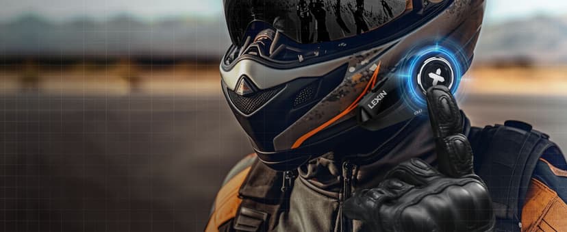 LEXIN G1 Motorcycle Helmet Bluetooth Headset, Helmet Speakers with 2 Type Microphones, Waterproof Motorcycle Headphones with HD Stereo Sound, Hands-Free Call/Music/GPS, 4 Color Faceplates, Single Use