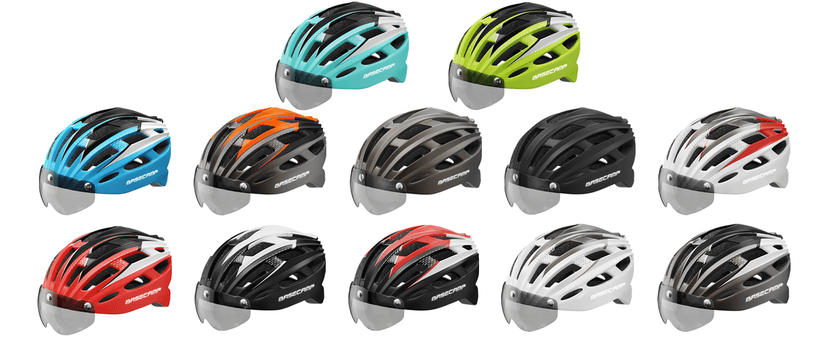 Bike Helmet, Basecamp Bicycle Helmet with Rear Light & Detachable Magnetic Goggles Lightweight Cycling Helmet Adjustable for Adult Men Women Mountain & Road (BC-069)
