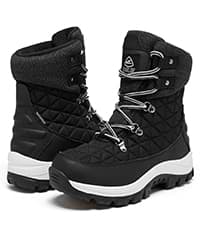 EARLDE Women's Snow Boots Waterproof Winter Boots Mid-Calf Outdoor Lightweight Warm Faux Fur Lined with Non-slip Sole