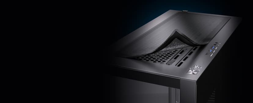 MUSETEX PC CASE ATX 6 PWM ARGB Fans Pre-Installed, Type-C Mid Tower Computer Case with Full-View Dual Tempered Glass, Gaming PC Case,Black(K2)