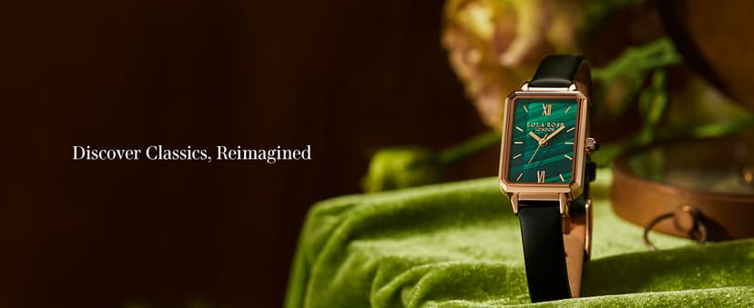Lola Rose Dainty Women's Wrist Watch: Green Malachite Dial, Wrapped by Stylish Gift Box, Elegant Present for Ladies and Loved Ones
