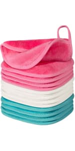 Makeup Remover Cloth, 6" x 6" Makeup Remover Towels Reusable Face Cloth for Washing Face, Makeup Remover Pads Microfiber Face Washcloth with Mesh Bag, 12 Pack, Grey