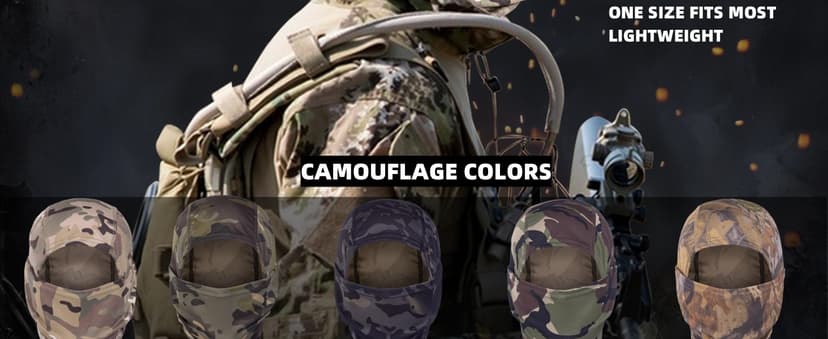 CAMOTER Camo Balaclava Ski Face Mask UV Protector for Man and Women Hunting Fishing Motorcycle Windproof&Military Tactical