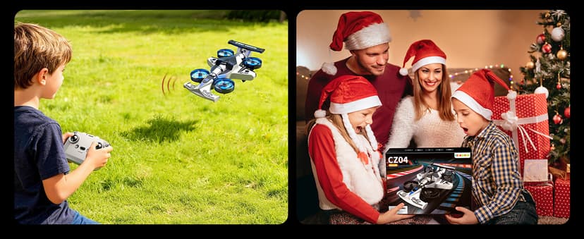 Remote Control Airplane Car Toys for Kids Ages 4-6-8-10-12, 2-in-1 Foam RC Plane Car Jet Mini Drone, Racing Car Stunt Plane Toys for Kids Boys Beginners 4 5 6 7 8 9 Year Indoor Outdoor Play