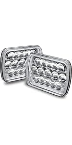 YUGUANG 5x7 7x6 LED Headlights, H6054 LED Headlights Hi/Low Beam DRL Amber Turn Signal DOT Approved Compatible with Wrangler YJ XJ Cherokee Truck Van, 2PCS