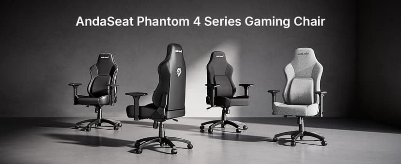 Anda Seat Phantom 4 Black Fabric Gaming Chairs for Adults - Large Wide Seat Gamer Chair with Dynamic Lumbar Support, Comfortable Ergonomic Video Game Seats with Headrest - 2D Armrests