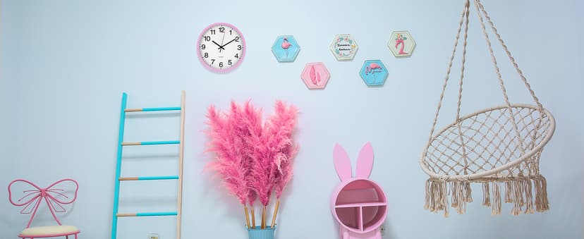 Wall Clock Non-Ticking Silent Quartz Movement Decor Clock Modern Simple Style Round Plastic Wall Clocks for Home/Office/School/Living Room/Bedroom/Kitchen (Blue, 12 Inch)