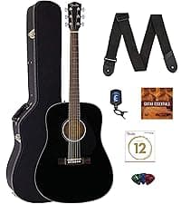 Fender CD-60S Solid Top Dreadnought Acoustic Guitar - All Mahogany Bundle with Gig Bag, Tuner, Strap, Strings, Picks, and Austin Bazaar Instructional DVD