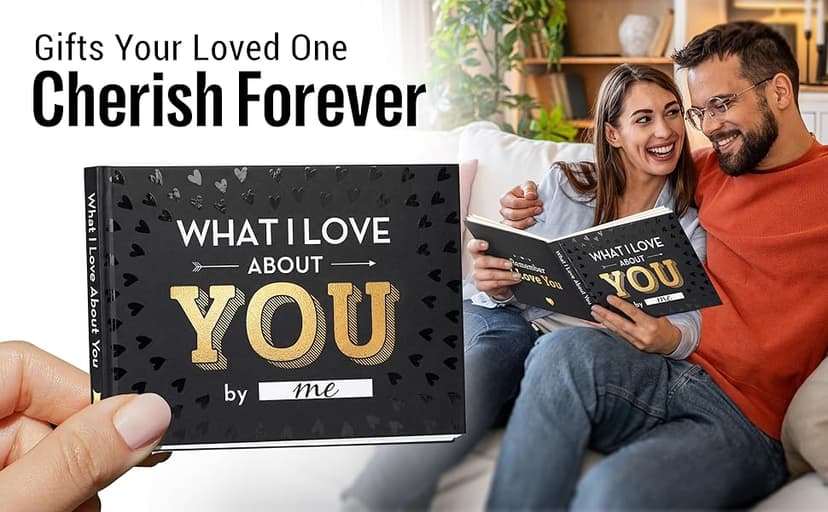 What I Love about You Book - Valentines Day Gifts for Him, Her - Fill-in-the-Blank Book for Men, Boyfriend, Husband, Women, Girlfriend, Wife, Him, Her - Couples Gifts for Anniversary, Christmas & More