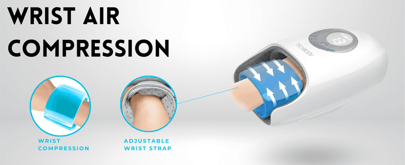 Hand Massager with Heat and Compression for Arthritis and Carpal Tunnel, Finger Numbness, Circulation, Pain Relief, from Wrist to Palm and Finger with Kneading Rollers, Fan Cooling Gifts for Women Men