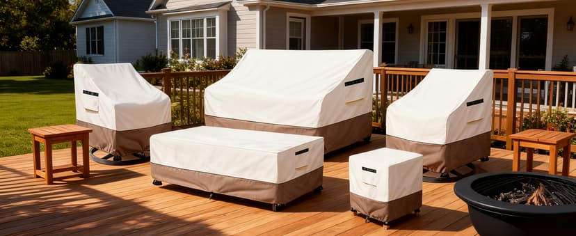 Patio Chair Covers Waterproof Heavy Duty Patio Furniture Covers, 33W x 35D x 36H Inches Swivel Outdoor Chair Cover 2 Pack (Beige)